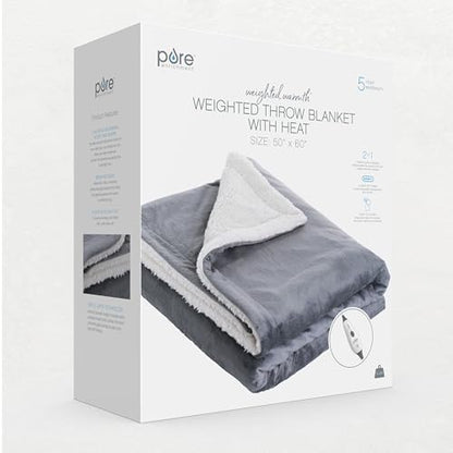 Heated Weighted Blanket with Soft Sherpa Finish