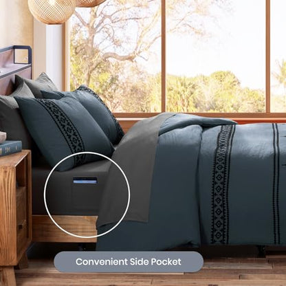 Boho Embroidered Comforter Set