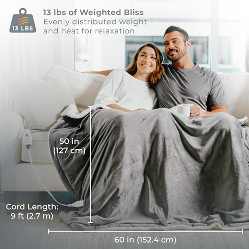 Heated Weighted Blanket with Soft Sherpa Finish