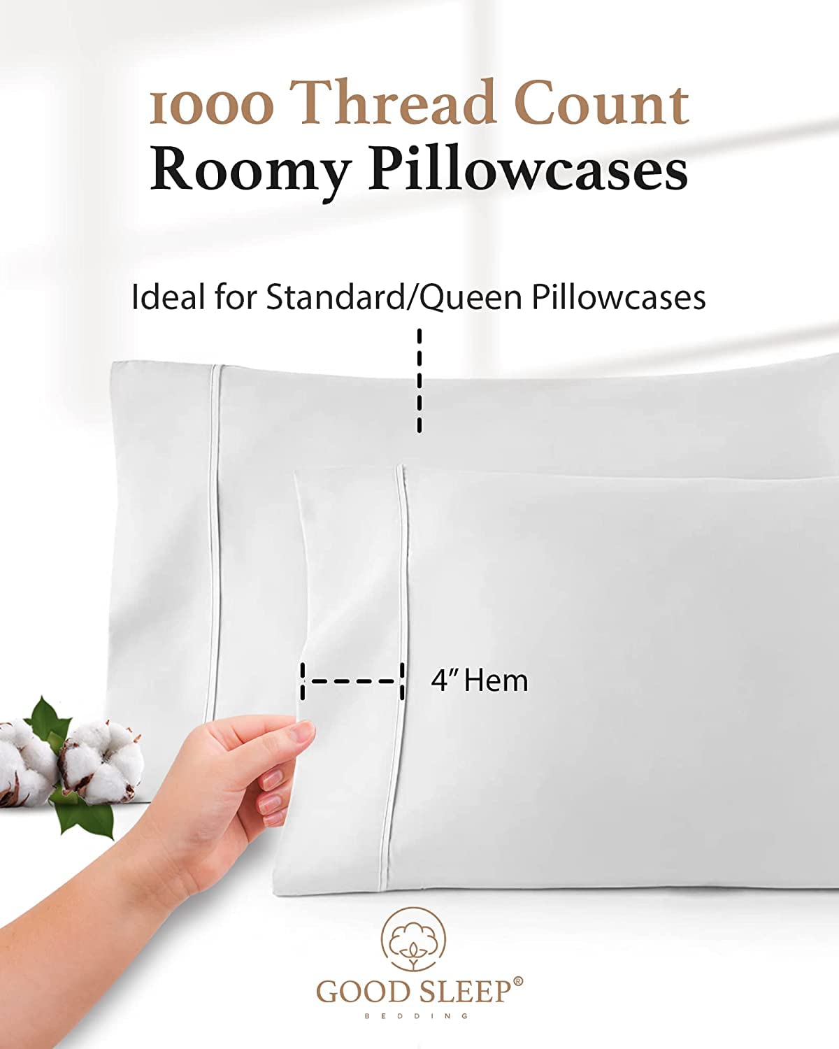 Egyptian Cotton Sateen Pillowcase Set