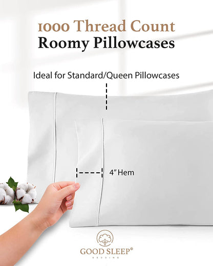 Egyptian Cotton Sateen Pillowcase Set