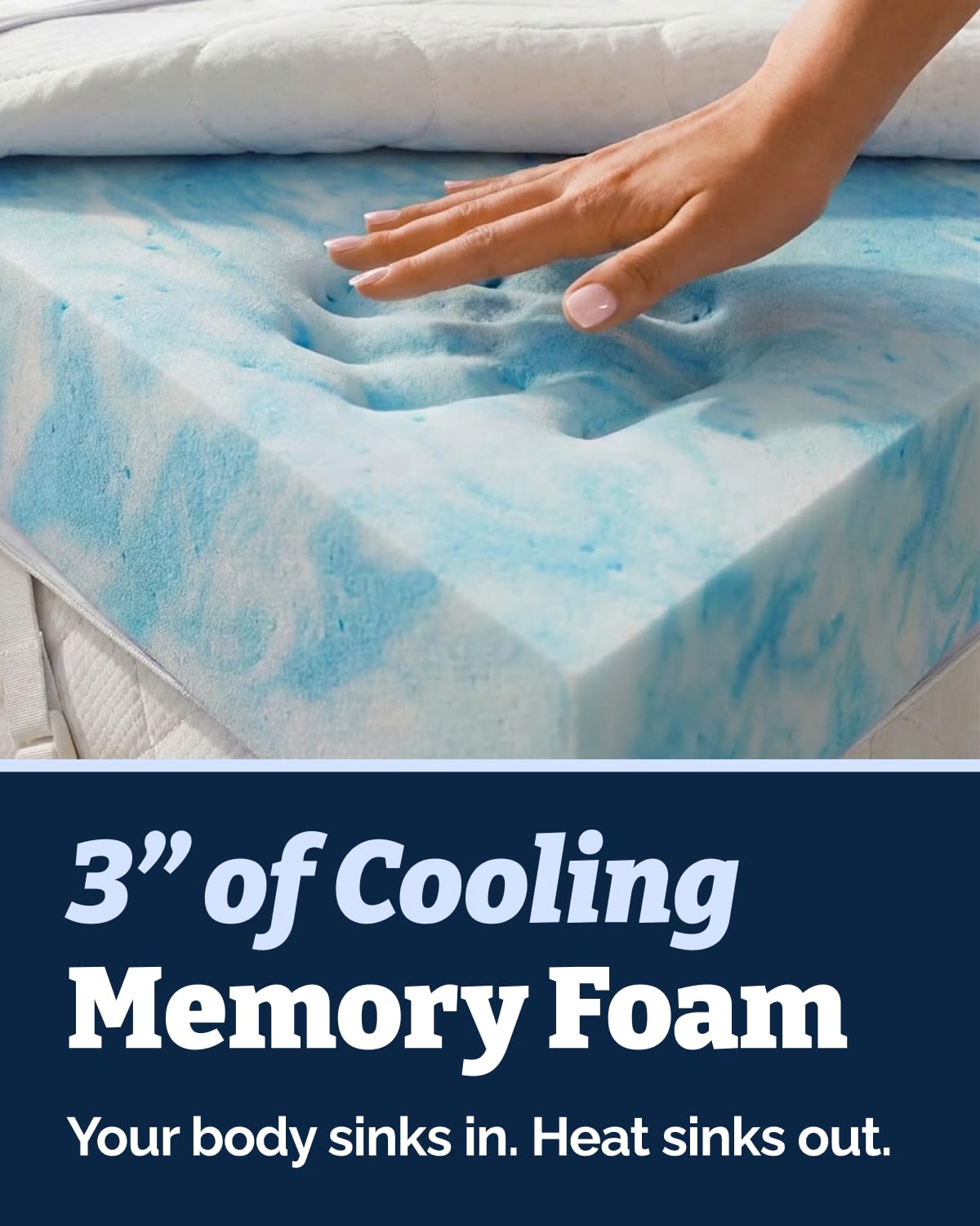 Cooling Gel Memory Foam Mattress Topper