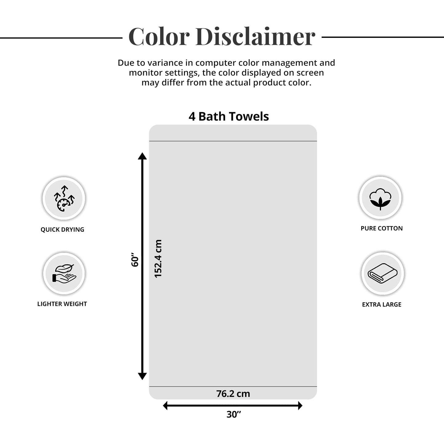 Extra Large Cotton Bath Towels