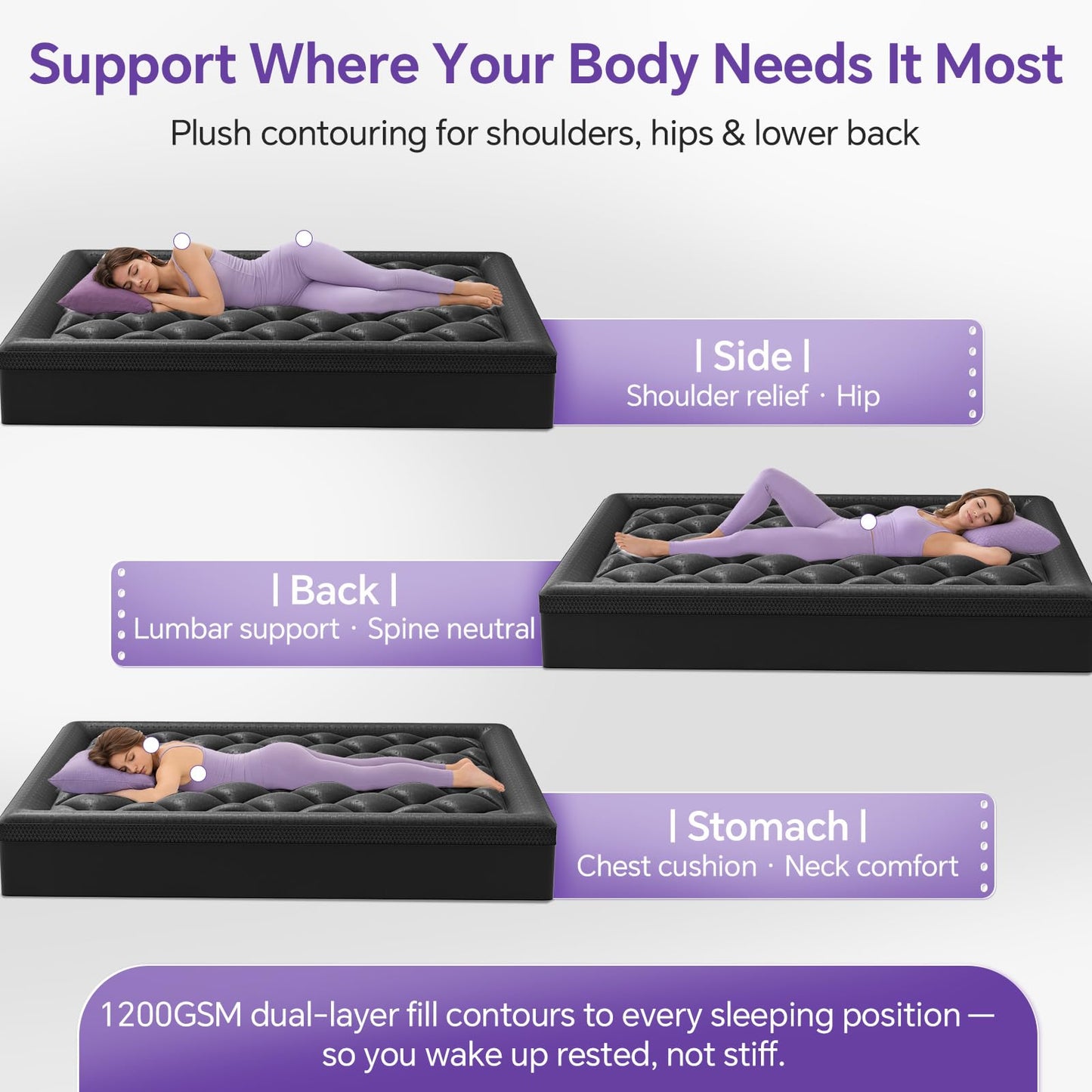 Bamboo Viscose Soft Pillow Top Mattress Topper