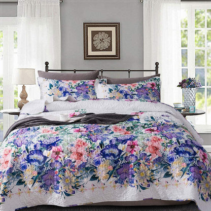 Patchwork Floral Quilt Bedspread Set