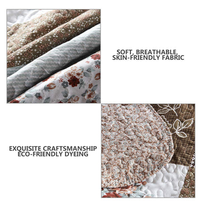 Patchwork Floral Quilt Bedspread Set
