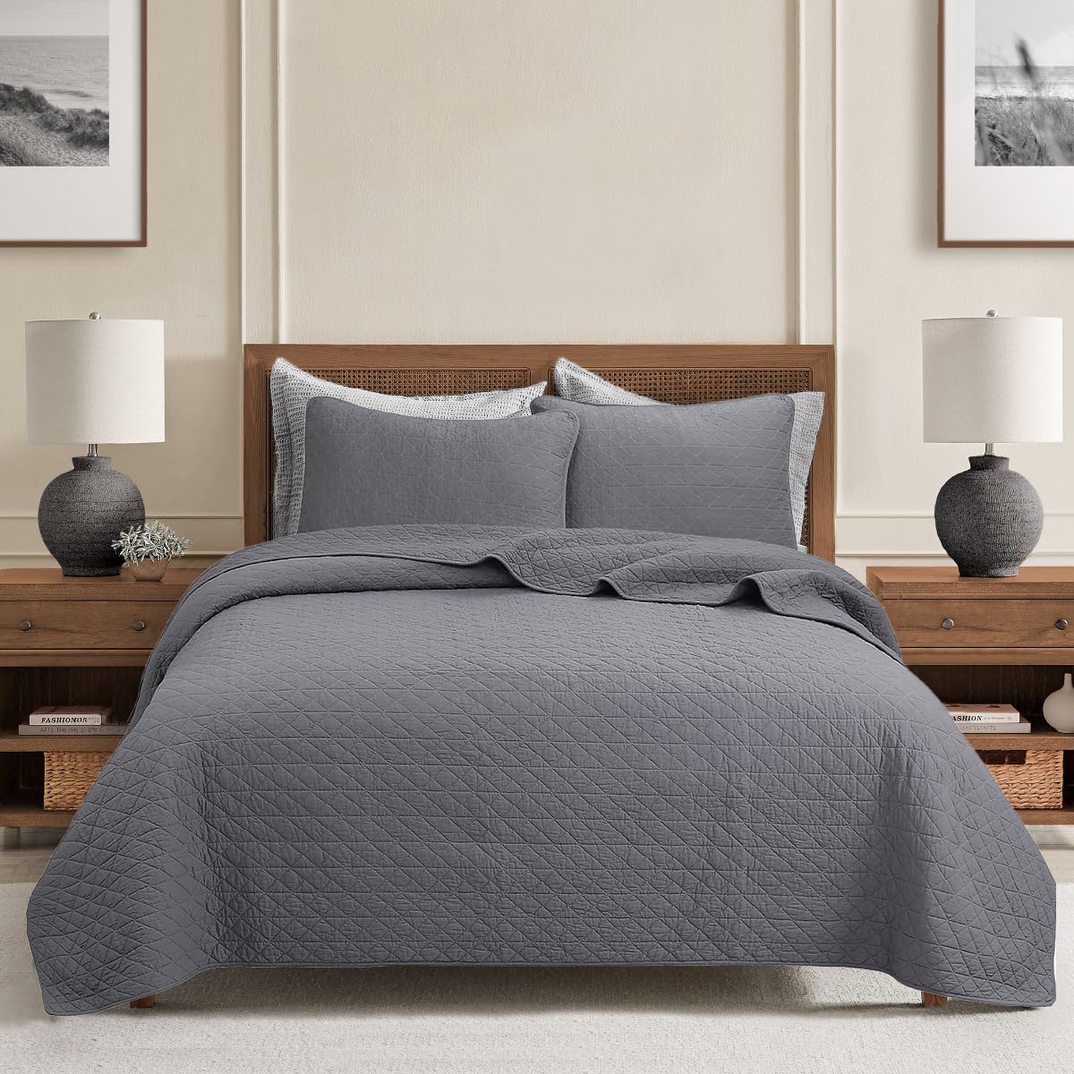 Textured Cotton Quilted Bedspread Set