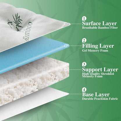 WhatsBedding 4 Inch Bamboo Memory Foam Mattress Topper
