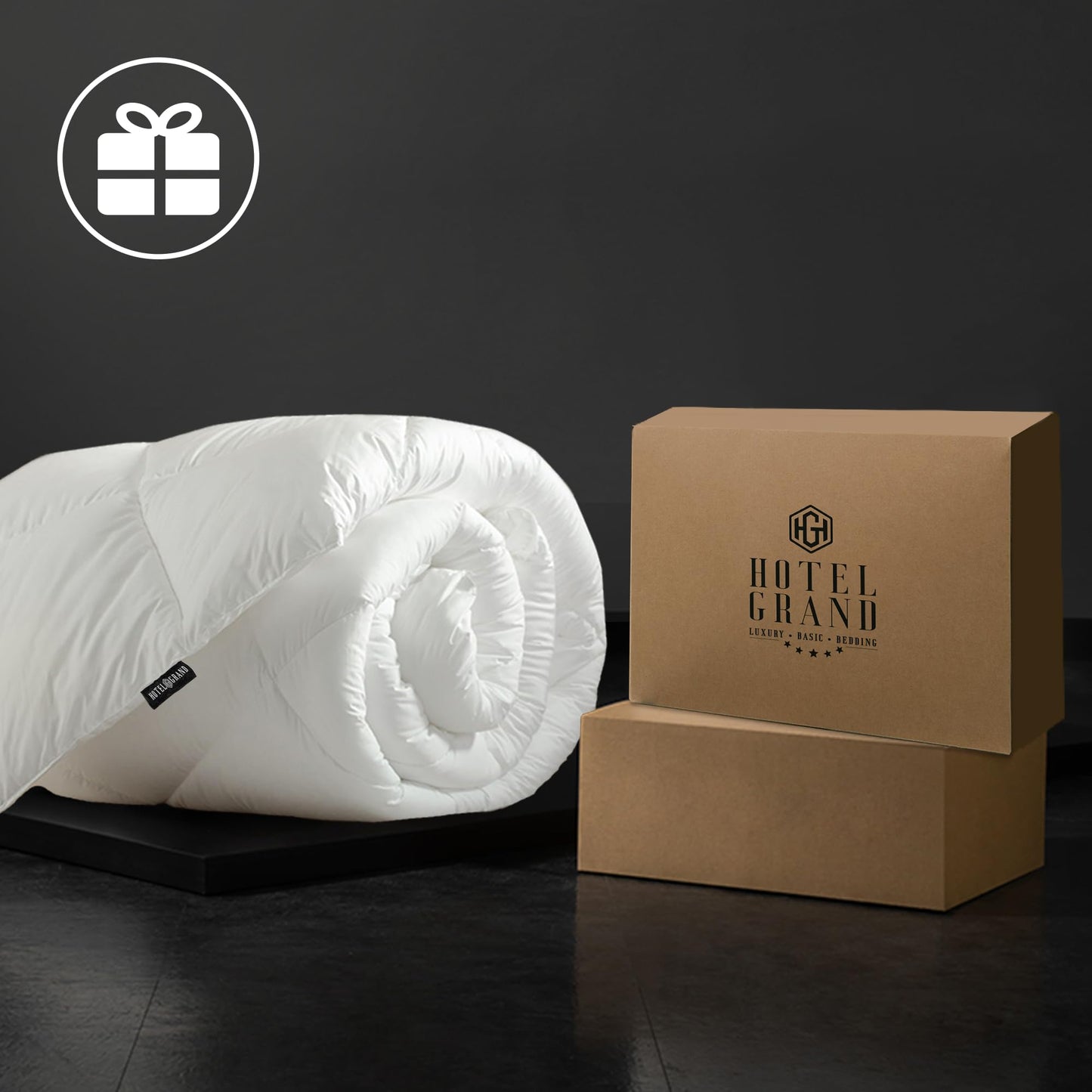 Hotel Grand Luxury White Goose Feather Down Fiber Comforter