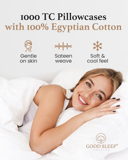 Egyptian Cotton Sateen Pillowcase Set