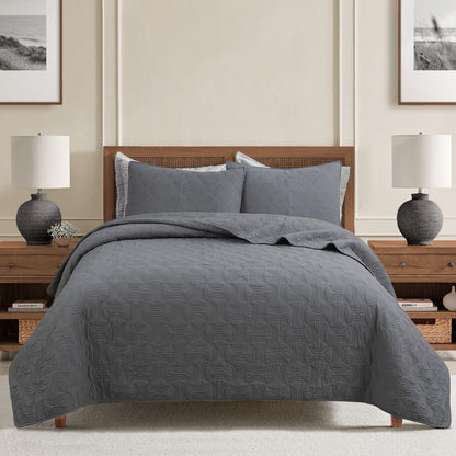 Textured Cotton Quilted Bedspread Set