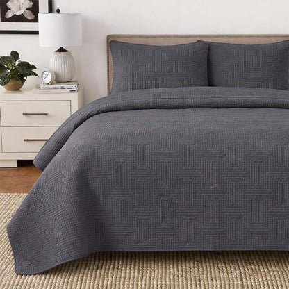 Textured Cotton Quilted Bedspread Set