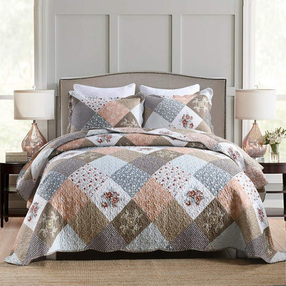 Patchwork Floral Quilt Bedspread Set