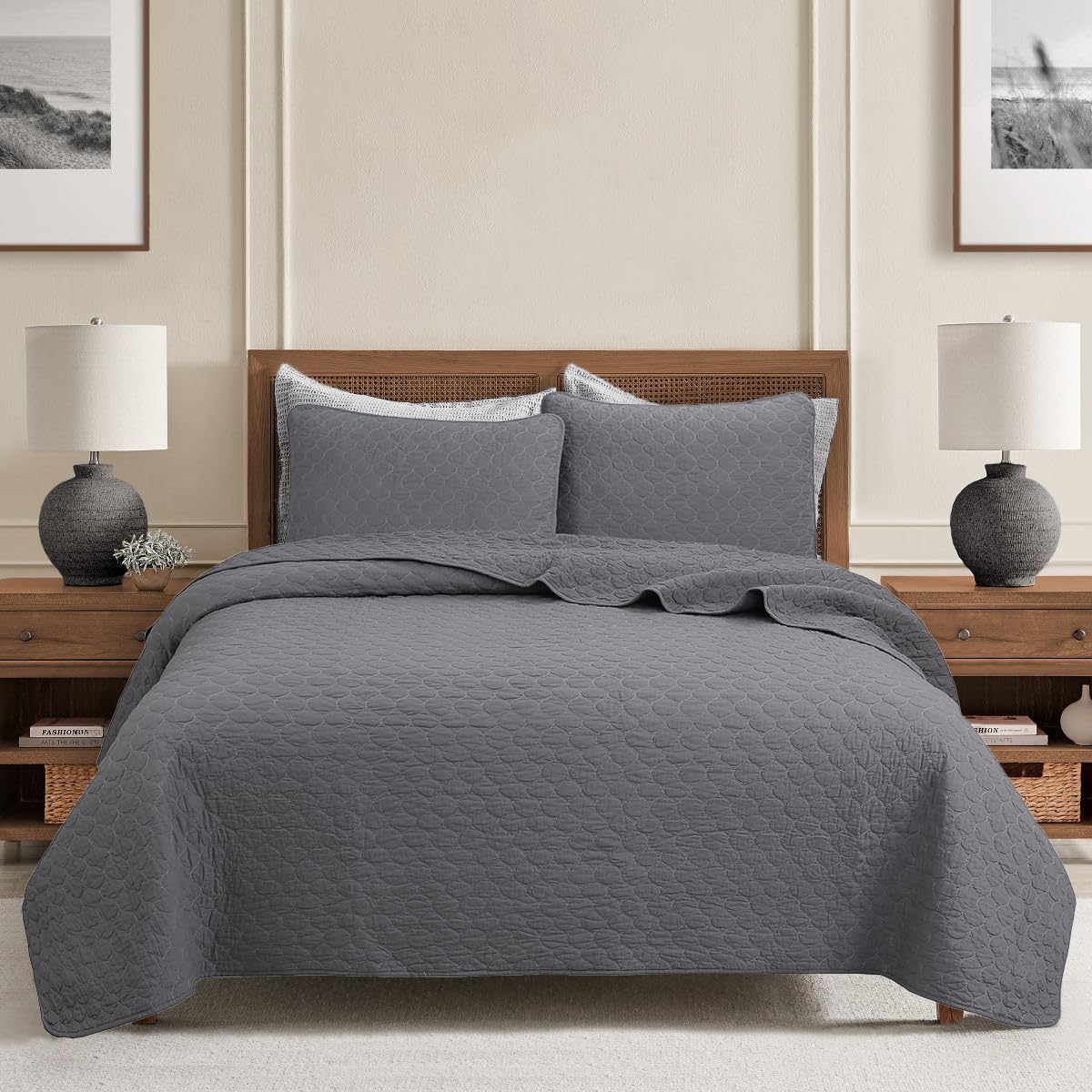 Textured Cotton Quilted Bedspread Set