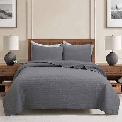 Textured Cotton Quilted Bedspread Set