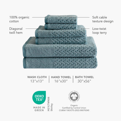 Texere 100% Organic Cotton Jacquard Towel Sets