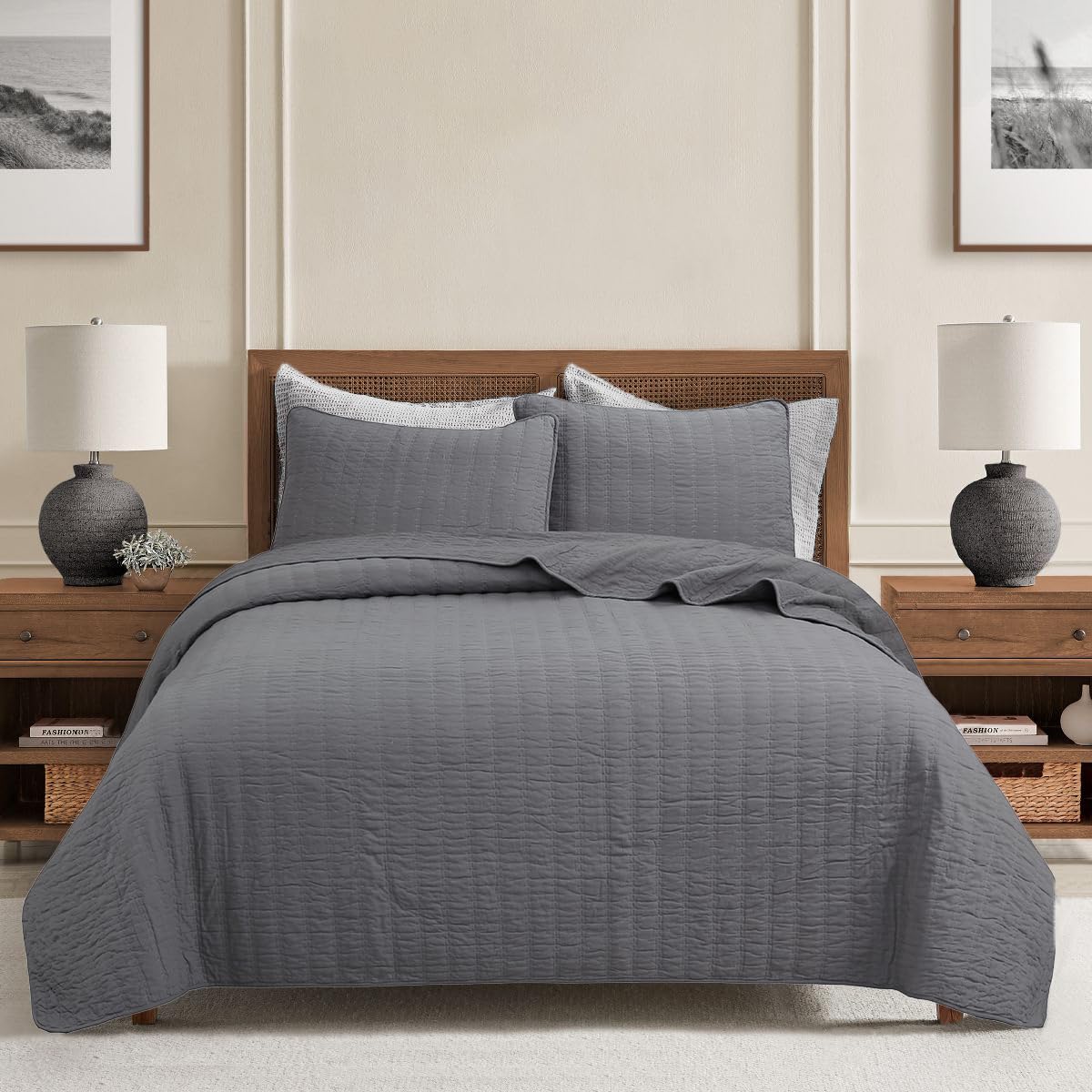 Textured Cotton Quilted Bedspread Set