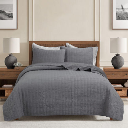 Textured Cotton Quilted Bedspread Set