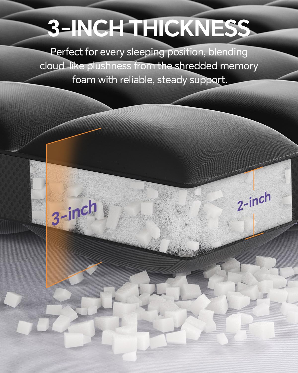 Dual Layer Memory Foam Mattress Topper