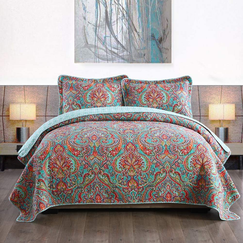 Patchwork Floral Quilt Bedspread Set