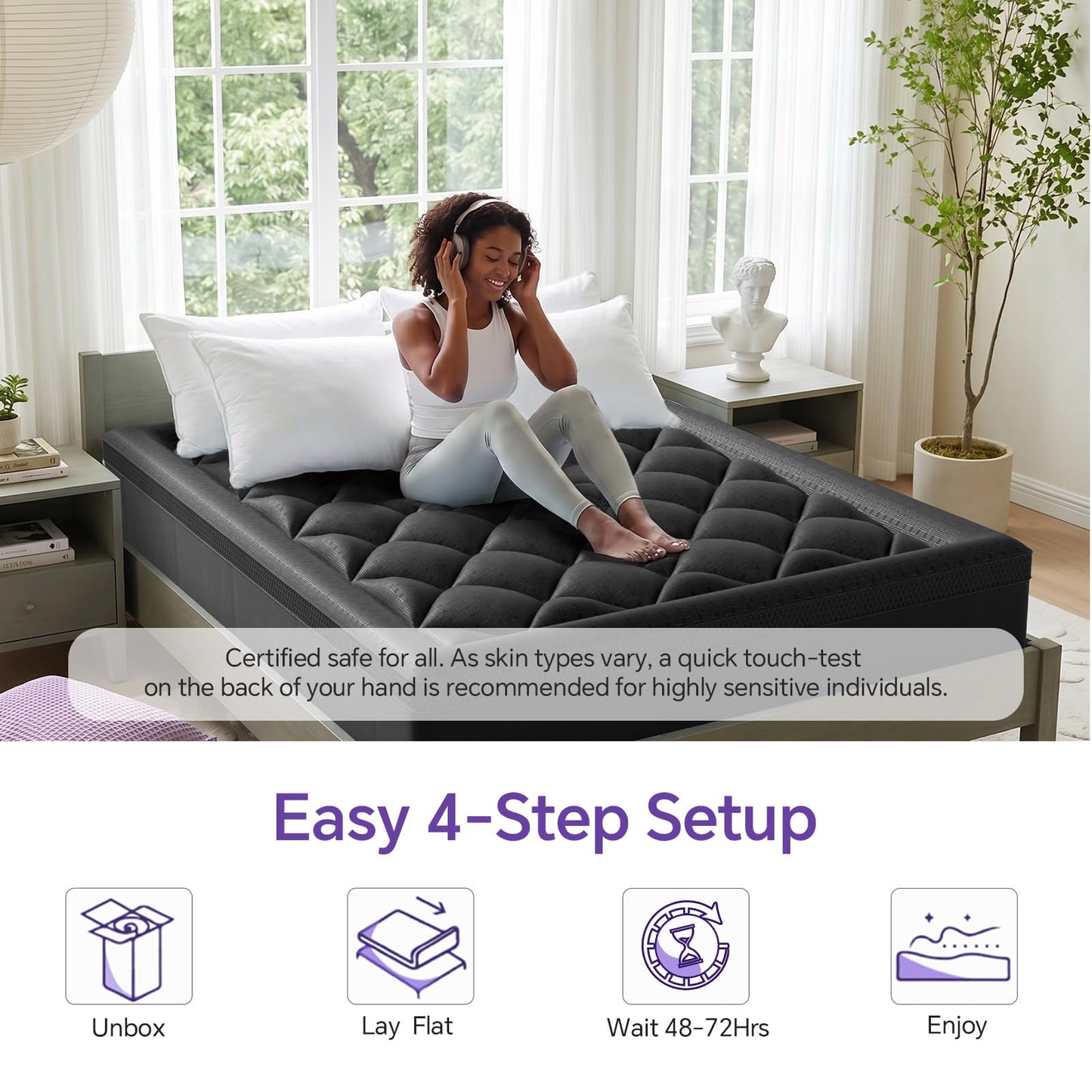 Bamboo Viscose Soft Pillow Top Mattress Topper