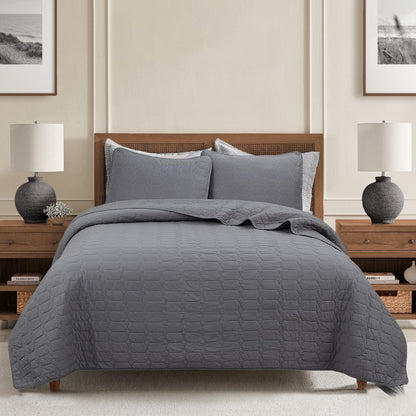 Textured Cotton Quilted Bedspread Set