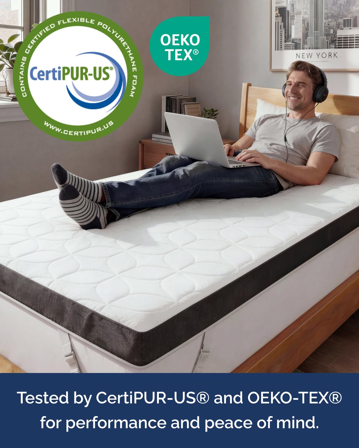 Cooling Gel Memory Foam Mattress Topper