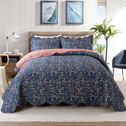 Patchwork Floral Quilt Bedspread Set