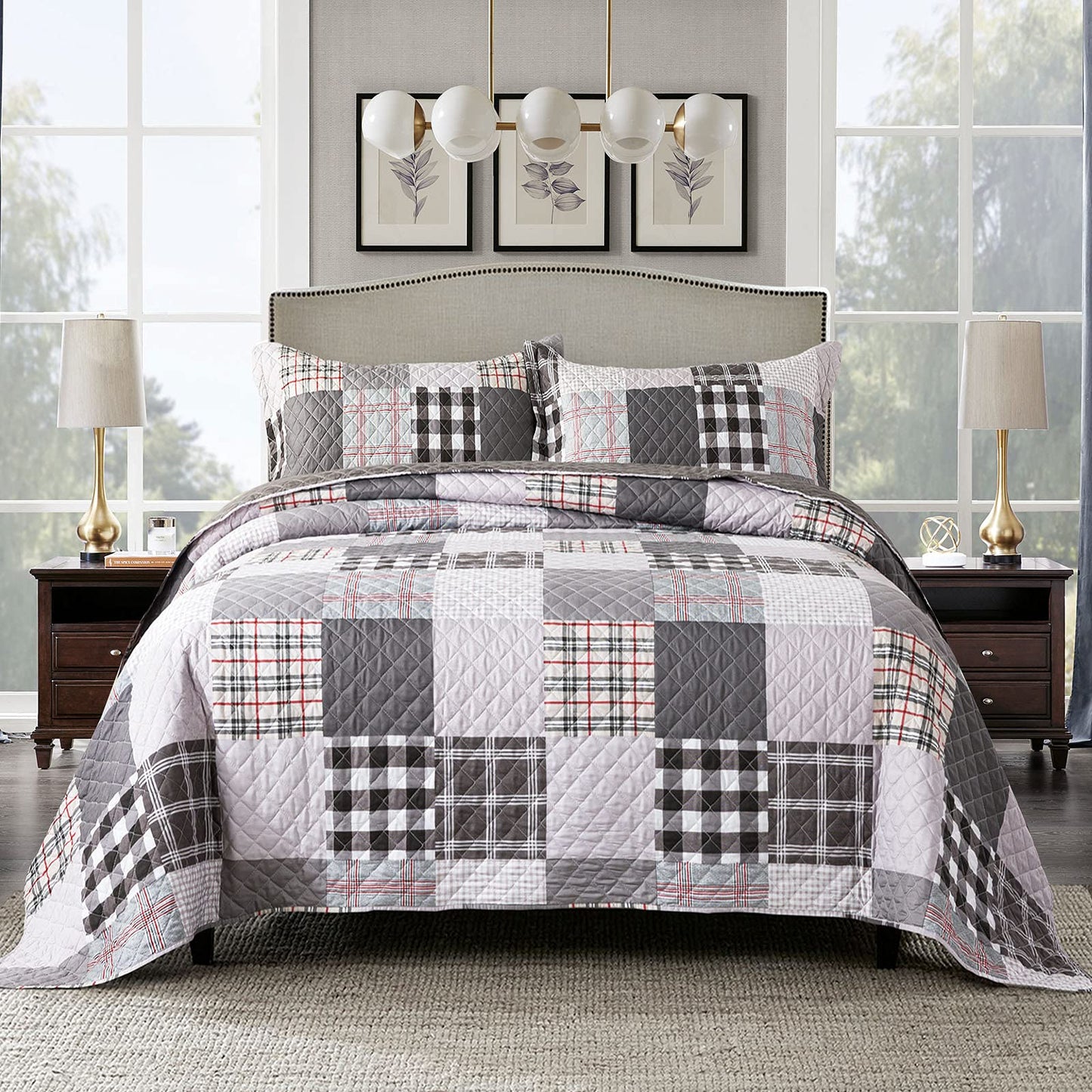 Patchwork Floral Quilt Bedspread Set