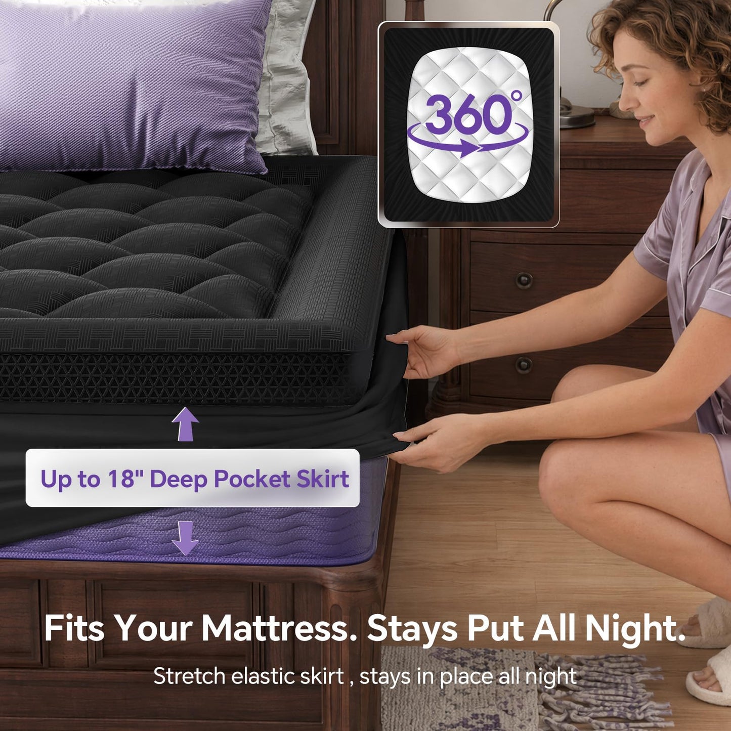 Bamboo Viscose Soft Pillow Top Mattress Topper
