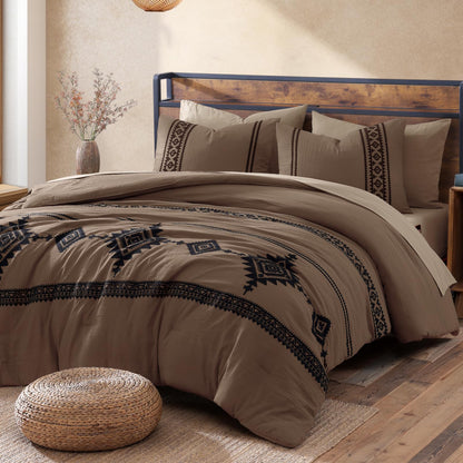 Boho Embroidered Comforter Set