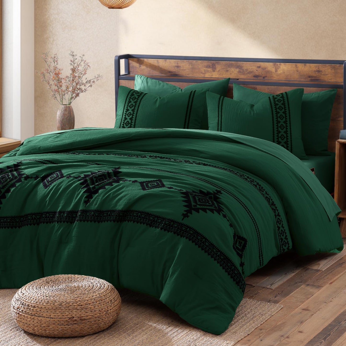 Boho Embroidered Comforter Set