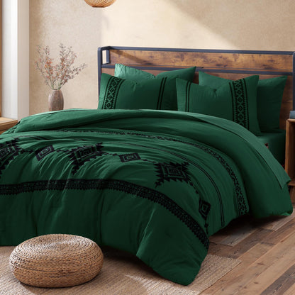 Boho Embroidered Comforter Set