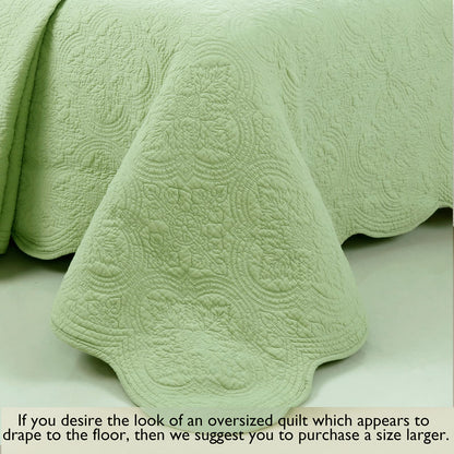 Textured Cotton Quilted Bedspread Set