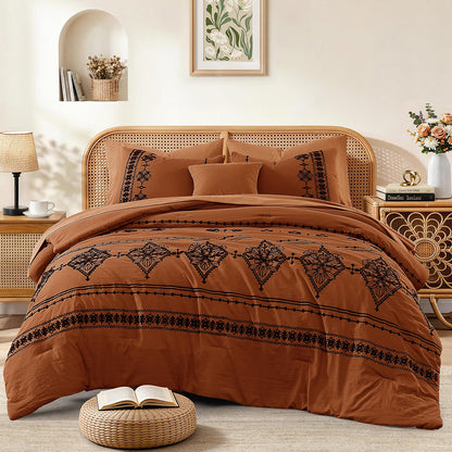 Boho Embroidered Comforter Set