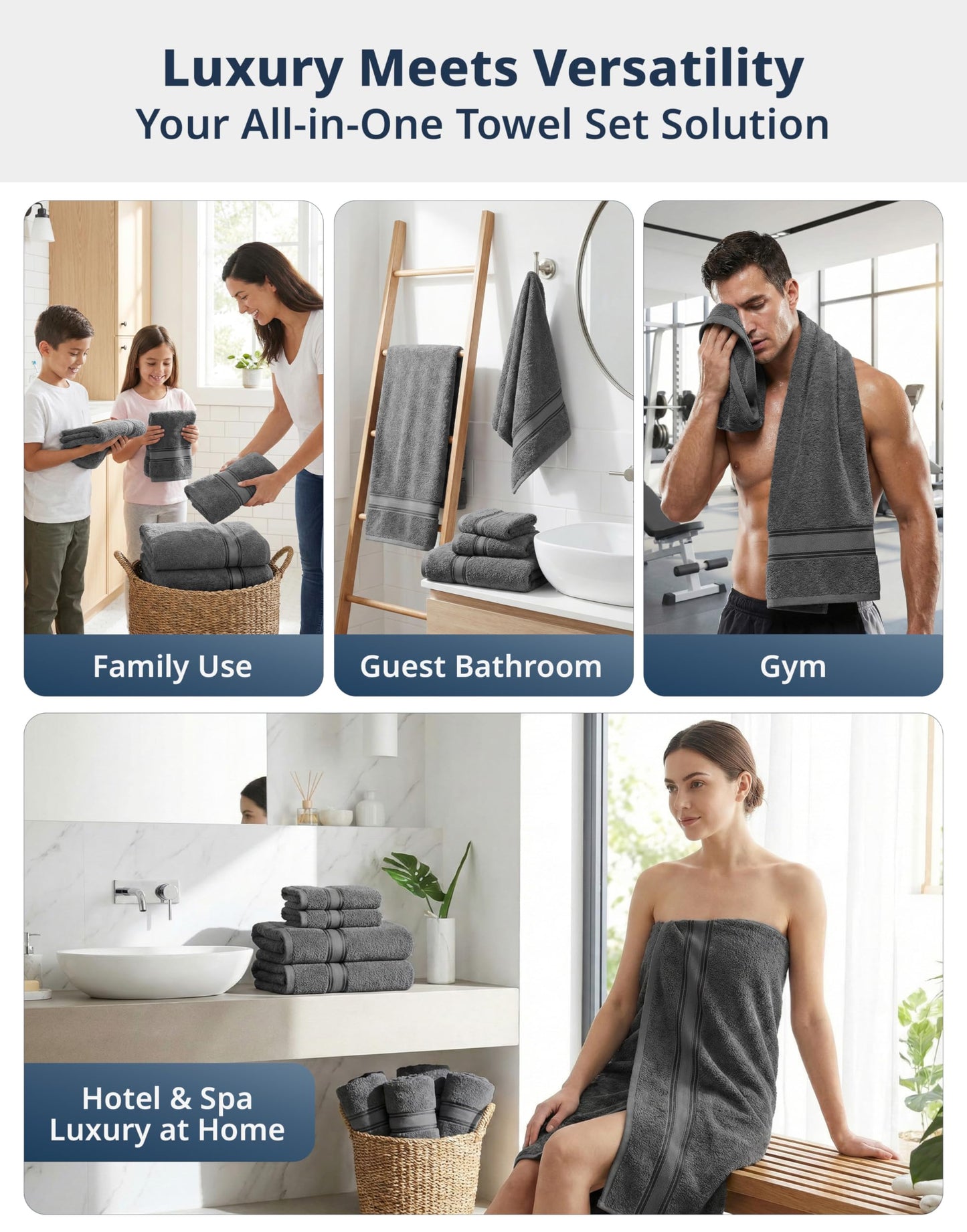 Luxury Zero Twist Cotton Bath Towels