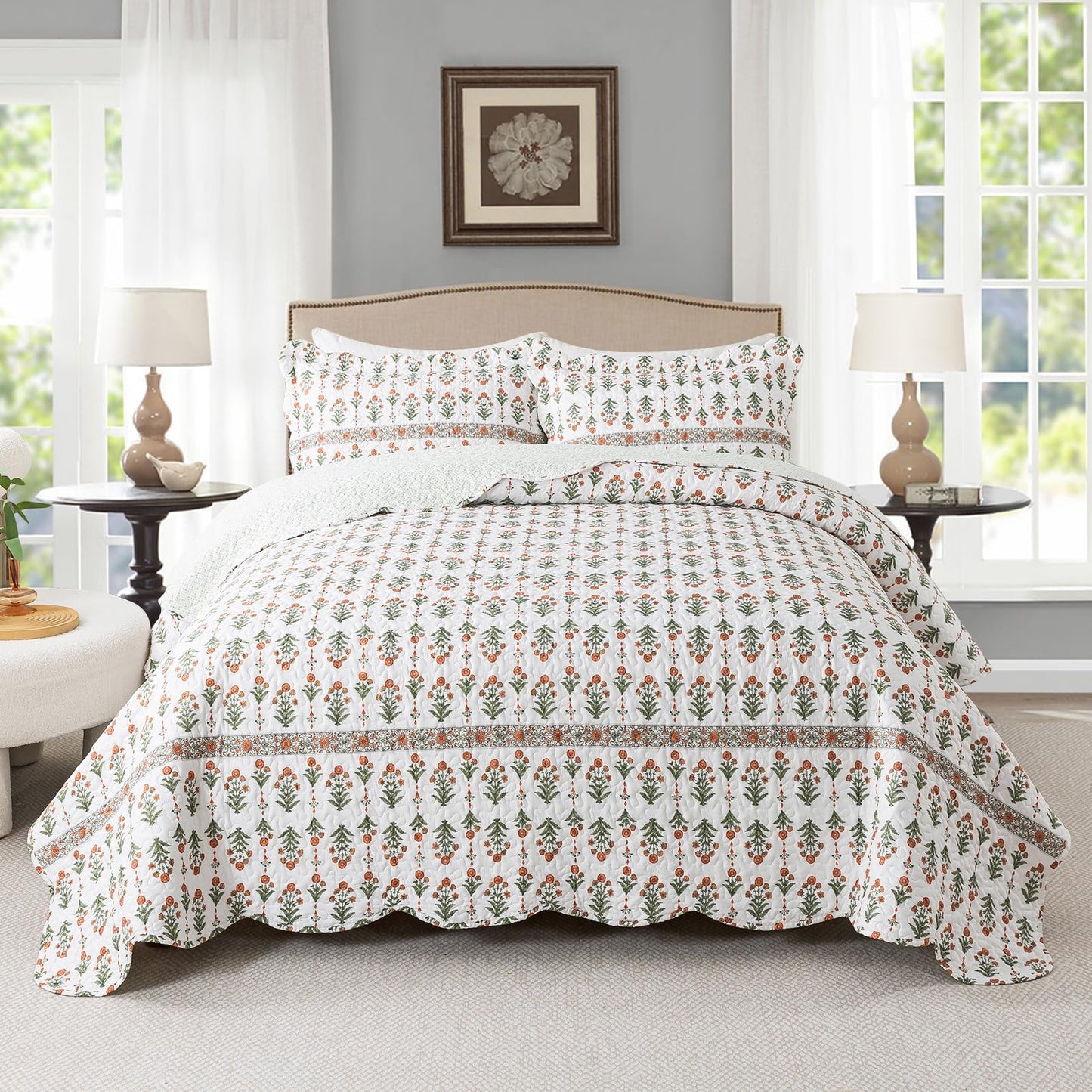 Patchwork Floral Quilt Bedspread Set