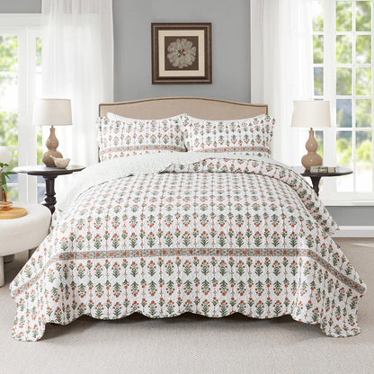 Patchwork Floral Quilt Bedspread Set