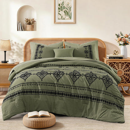 Boho Embroidered Comforter Set