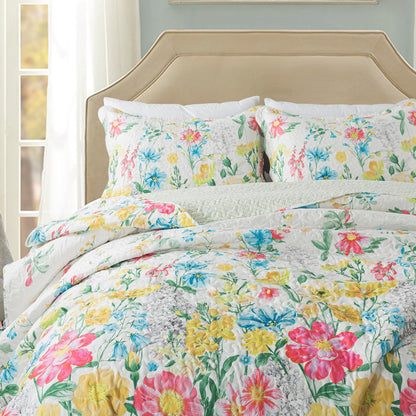Patchwork Floral Quilt Bedspread Set