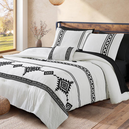 Boho Embroidered Comforter Set