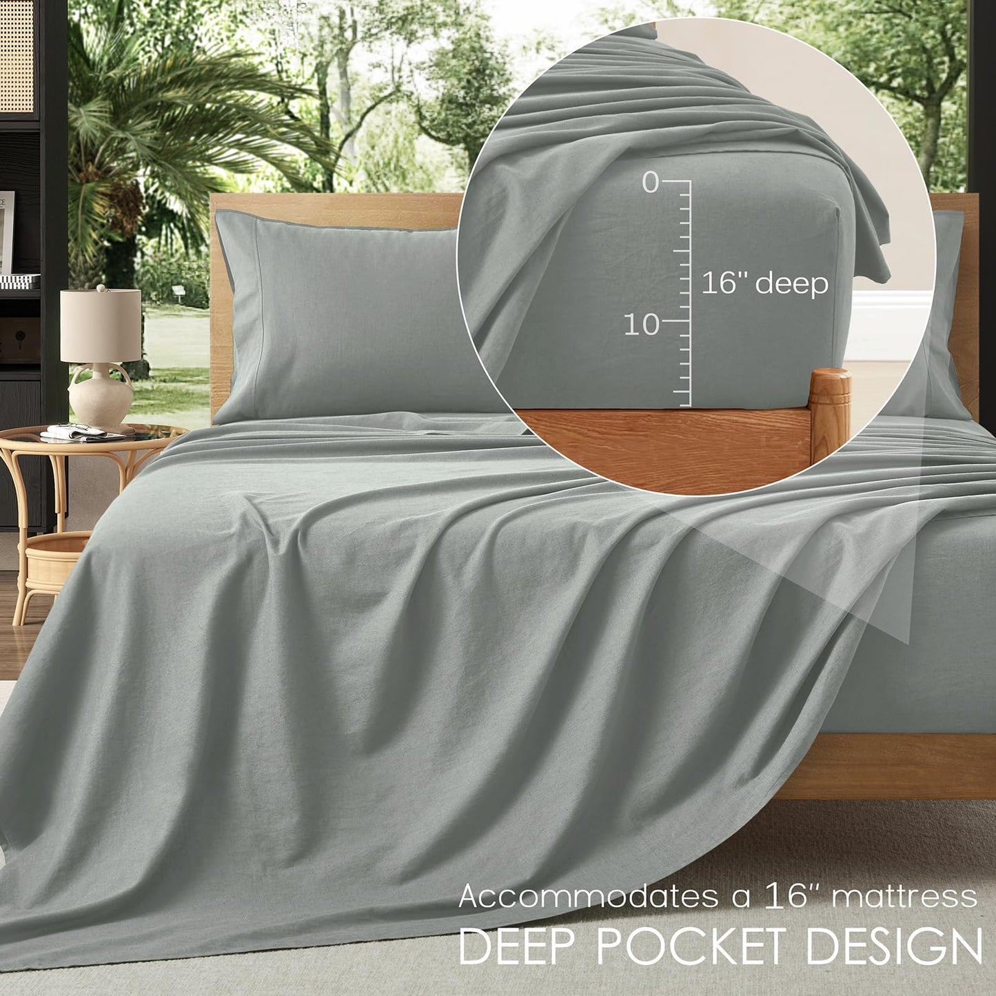 OnlySet 4Pcs Pure Linen Sheets