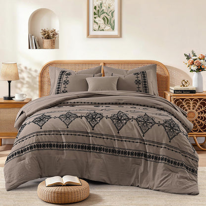 Boho Embroidered Comforter Set