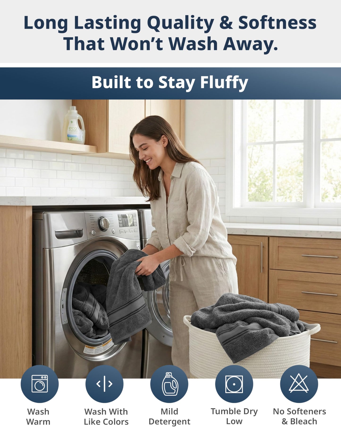 Luxury Zero Twist Cotton Bath Towels