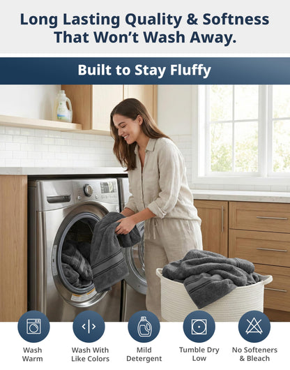 Luxury Zero Twist Cotton Bath Towels