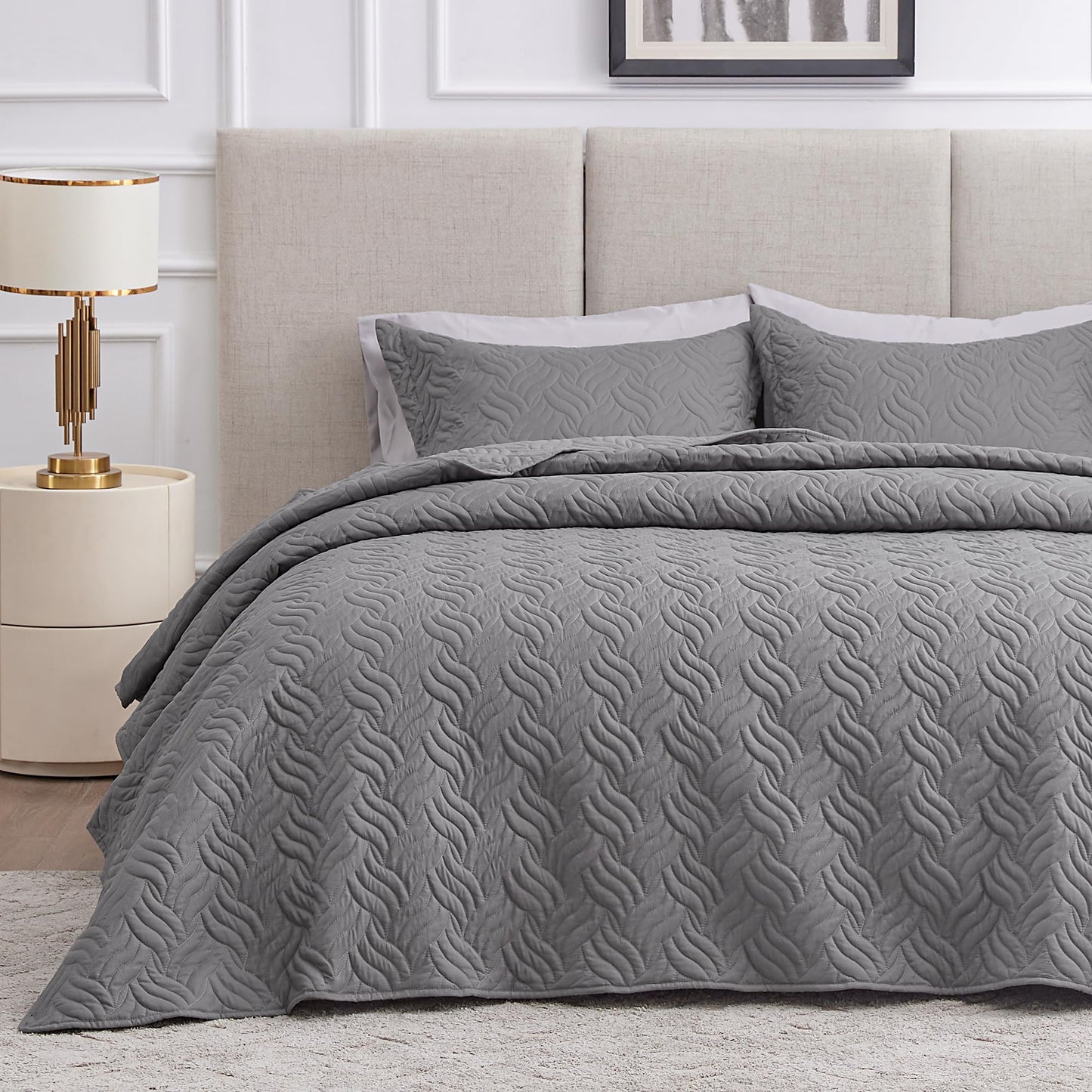 Brushed Microfiber Lightweight Quilt Set