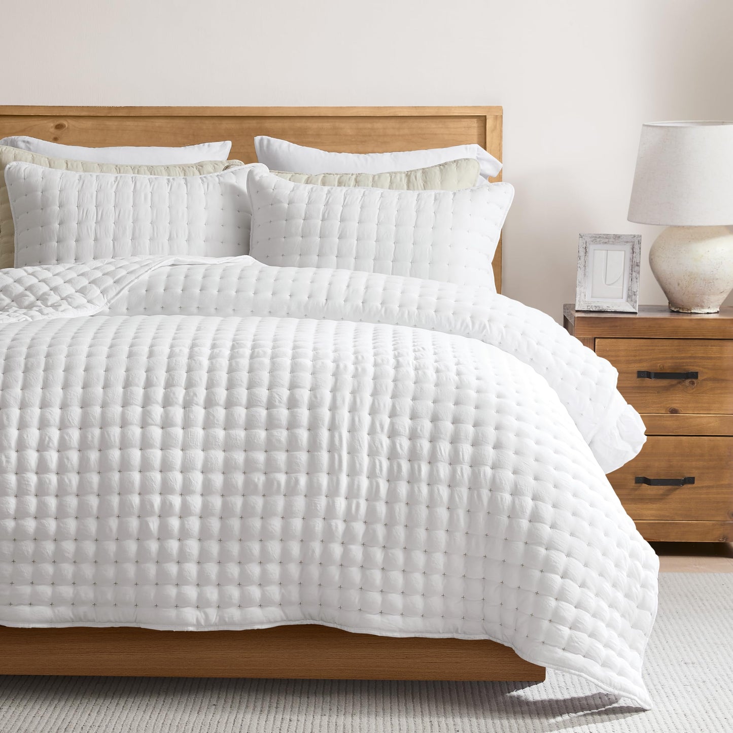 Lightweight Quilted Bedspread Coverlet Set