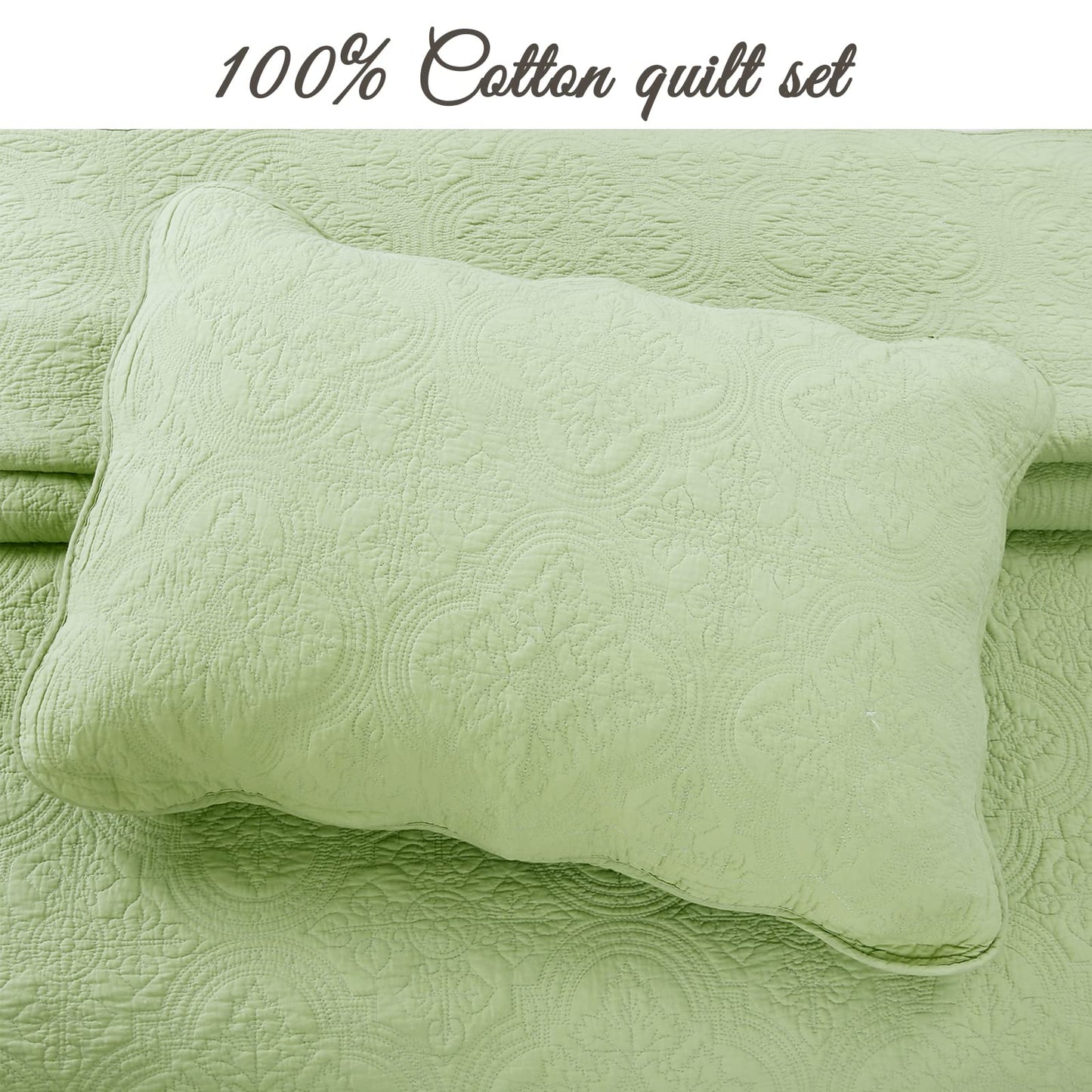 Textured Cotton Quilted Bedspread Set