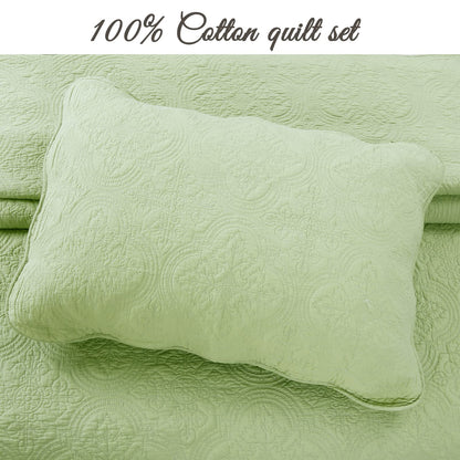 Textured Cotton Quilted Bedspread Set