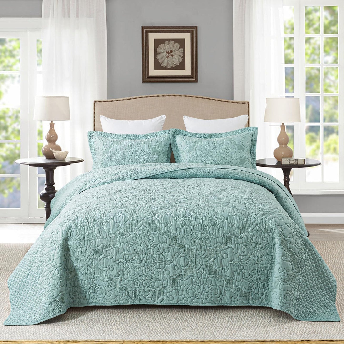 Patchwork Floral Quilt Bedspread Set
